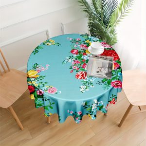 Chic Floral Round Tablecloth - Perfect for Parties & Events, Durable Polyester, Mixed Colors